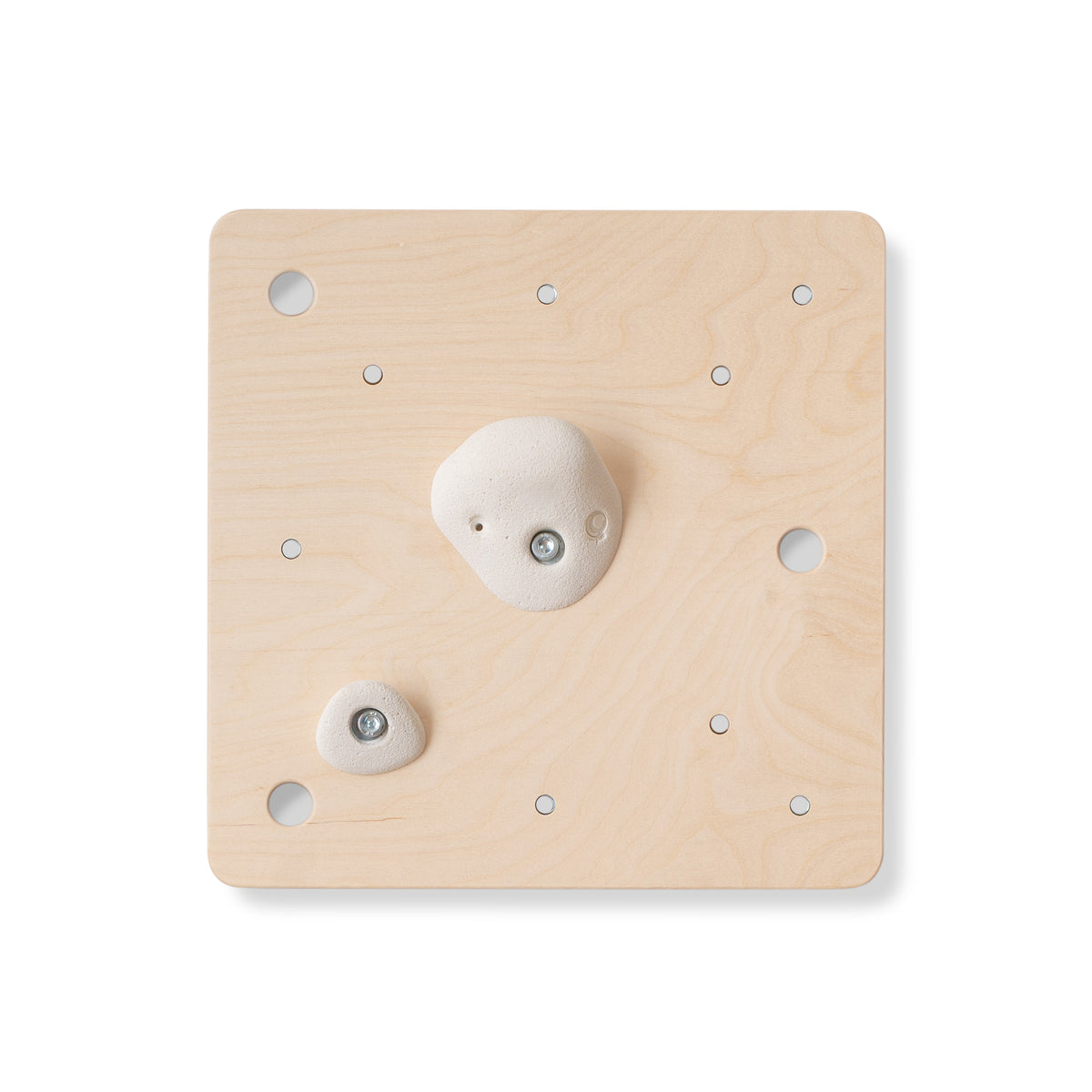Climbsy S size birch plywood climbing wall panel, 40 × 40 cm, with holds