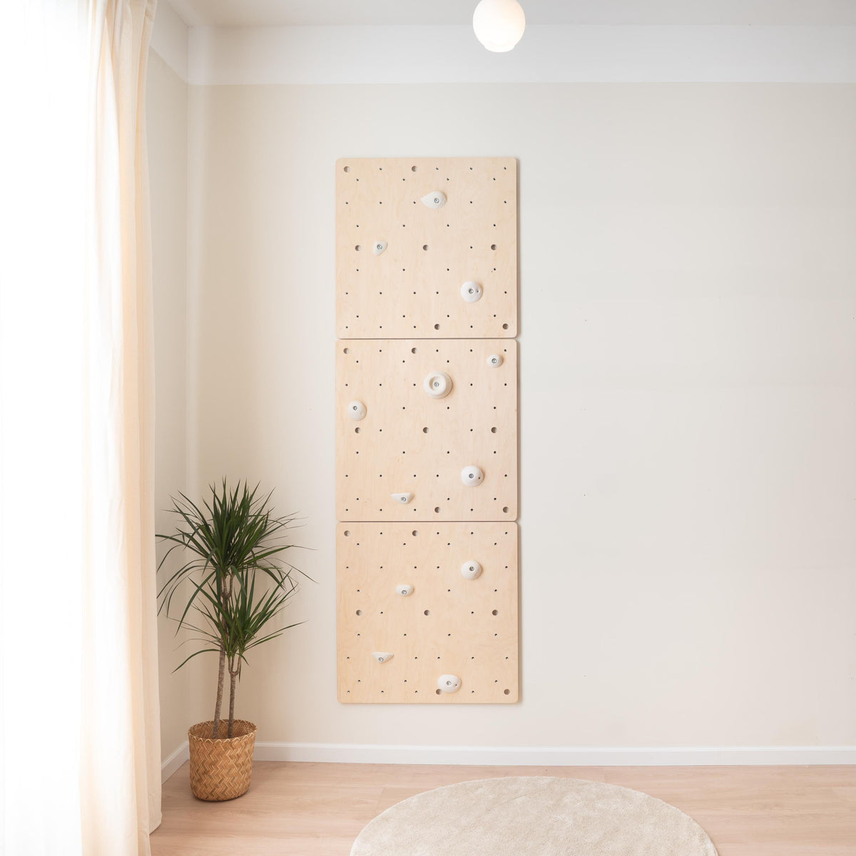 Climbing wall panels for kids made of large birch plywood panels